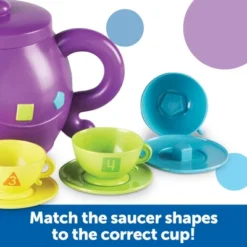 Learning Resources Serving Shapes Tea Set, Color Recognition And Counting Toy, 11 Pieces, Ages 2+