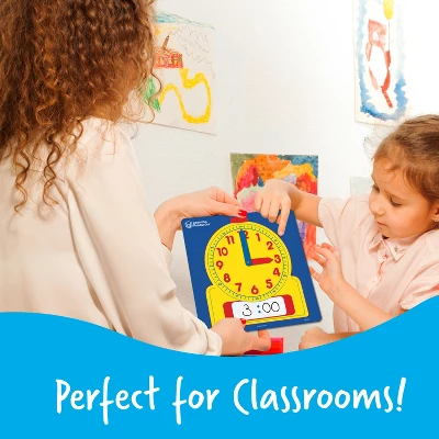 Learning Resources Write & Wipe Demonstration Clock, Easy-to-Read, 12" Square Clock, Ages 6+ 4 Learning Resources Write & Wipe Demonstration Clock, Easy-to-Read, 12" Square Clock, Ages 6+ - Image 2
