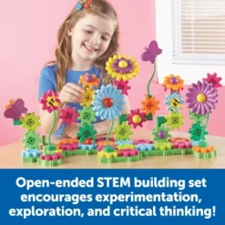 Learning Resources Gears! Gears! Gears! Build And Bloom Flower Garden Set - 116 Pieces, Ages 4+ STEM Toys For Kids