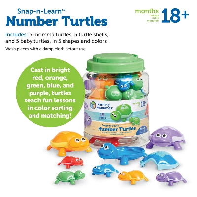 Learning Resources Number Turtles Set, Counting, Color & Sorting Toy, 15 Pieces, Ages 2+ 6 Learning Resources Number Turtles Set, Counting, Color & Sorting Toy, 15 Pieces, Ages 2+ - Image 4