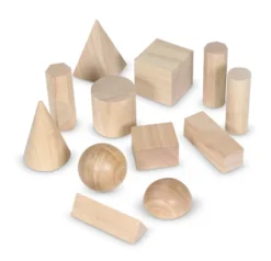 Learning Resources Geometric Solids, Wooden Shapes, Set Of 12, Ages 6+