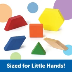 Learning Resources Wooden Pattern Blocks - Set Of 250 Pieces, Ages 3+