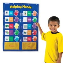 Learning Resources Helping Hands Pocket Chart, Classroom Organizer