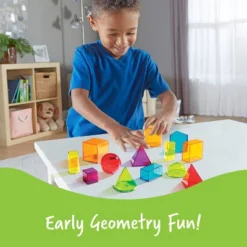 Learning Resources View-Thru Geometric Solids, 14 Pieces, Ages 8+