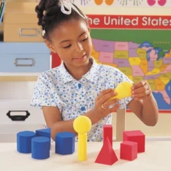 Learning Resources Hands-On Soft Geosolids, Soft Foam 3D Shapes, Set Of 12, Ages 5+