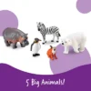 Learning Resources Jumbo Zoo Animals I Monkey, Penguin, Zebra, Polar Bear, And Hippo, 5 Animals -Learning Resources GUEST 4f56a3ba ba5b 493a 8b8b bc4bc12eaa2f