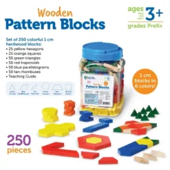 Learning Resources Wooden Pattern Blocks - Set Of 250 Pieces, Ages 3+ -Learning Resources GUEST 596a1448 73ef 4fb1 a97e 210d9437771d