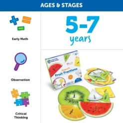 Learning Resources Magnetic Fruit Fractions - 24 Pieces, Ages 6+ Math Games For Kids -Learning Resources GUEST 9b0679e4 dac3 4a6d 8515 989fd591d2a9
