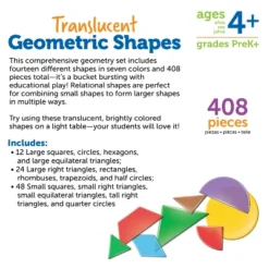 Learning Resources Translucent Geometric Shapes, Geometry, Common Core, Ages 4+ -Learning Resources GUEST bdbb719e ca82 4a69 8ffa 19fd6c7dac3a