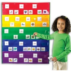 Learning Resources Rainbow Pocket Chart, Teacher Resource, Nylon