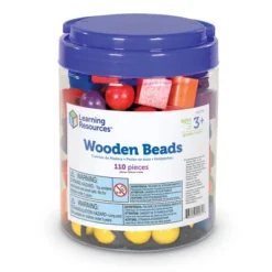 Learning Resources Wooden Beads, Six Colors, 110 Pieces, Ages 3 And Up -Learning Resources GUEST d49dc6f3 2c21 4a4f bef3 468620dcd879