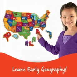 Learning Resources Magnetic U.S. Map Puzzle - 44pc: Educational Teaching Aid, Preschool-Kindergarten Grade, 44 Pieces