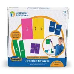 Learning Resources Double-Sided Magnetic Fraction Squares, 51 Pieces -Learning Resources GUEST f86284c2 275b 40de 8e7a 06426b562c77
