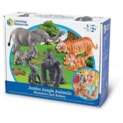Learning Resources Jumbo Jungle Animals: Mommas And Babies, Momma And Baby Elephant, Momma And Baby Gorilla, And Momma And Baby Tiger, 6 Animals -Learning Resources GUEST f88e4a3f 6356 4f89 8587 327b2a211cae